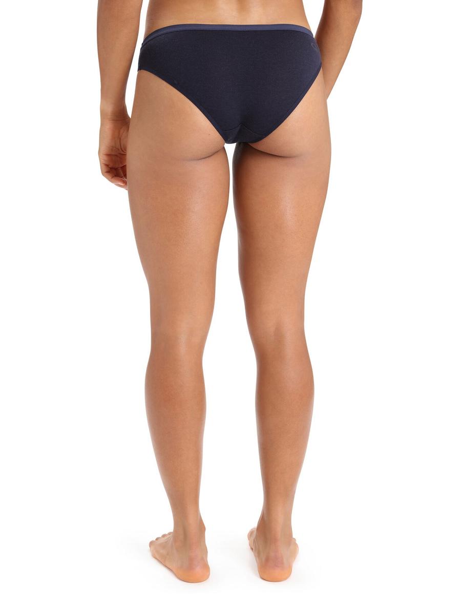 Midnight Navy Women's Icebreaker Merino Siren Bikini Briefs Underwear | USA 1721AHKP